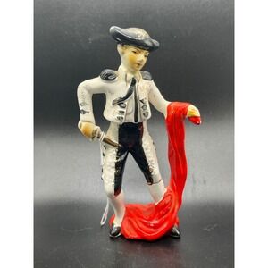 Vintage Ceramic Matador Figurine Bullfighter Spain Decor‎ 6" Tall